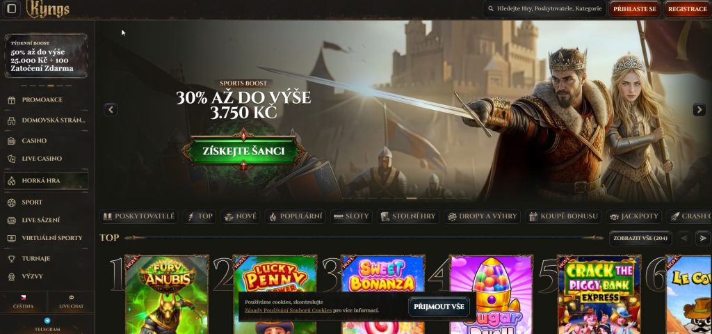 Kyngs Casino se zaměřuje na širokou nabídku automatů a stolních her s uvítacím bonusem až 500 € a VIP programem pro věrné hráče