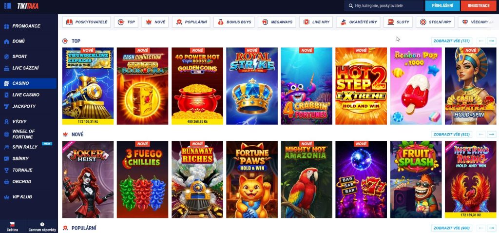 Tikitaka Casino nabízí novým hráčům 100% bonus k prvnímu vkladu až do výše 5 000 CZK a přístup k exkluzivním hrám