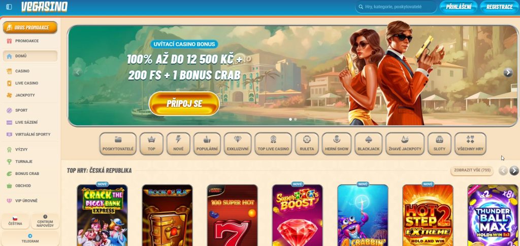 Vegasino Casino nabízí knihovnu s více než 11 000 hrami a uvítací bonus až 500 € doplněný 200 free spiny